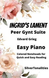Ingrid s Lament Peer Gynt Suite Easy Piano Sheet Music with Colored Notation