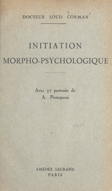 Initiation morpho-psychologique - Louis Corman