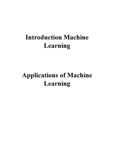 Introduction Machine Learning - Dr Suneel Pappala - Dr Ruhiat Sultana