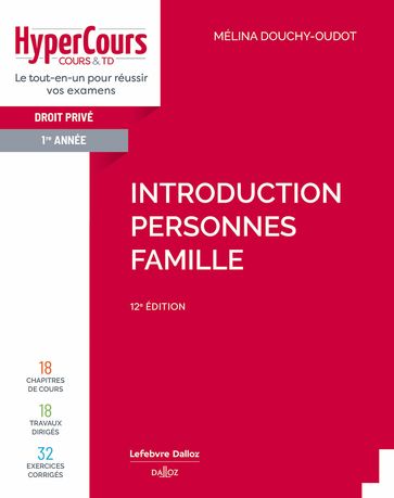 Introduction Personnes Famille 12ed - Mélina Douchy-Oudot - Dominique Chagnollaud de Sabouret - Serge Guinchard
