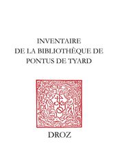 Inventaire de la bibliothèque de Pontus deTyard