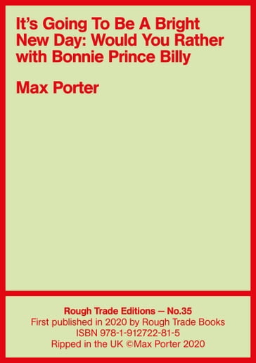 It's Going To Be A Bright New Day - Max Porter - Bonnie Prince Billy