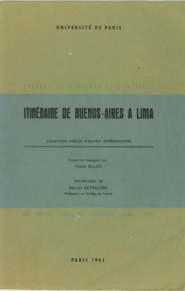 Itinéraire de Buenos-Aires à Lima - Alonso Carrió de la Vandera