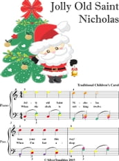 Jolly Old Saint Nicholas Easy Piano Sheet Music with Colored Notes