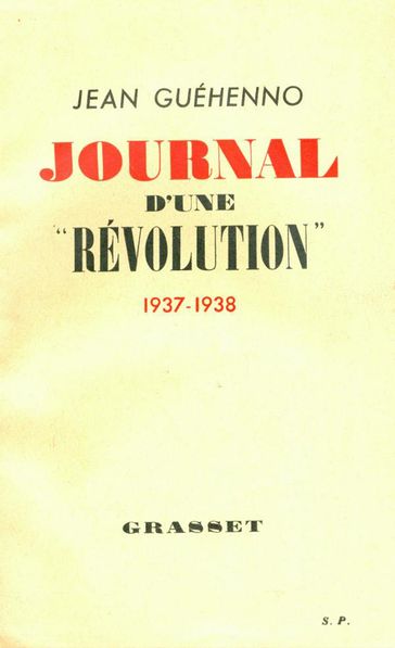 Journal d'une révolution - Jean Guéhenno