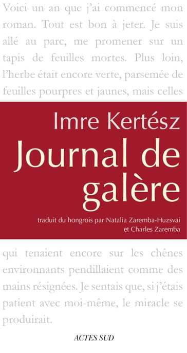 Journal de galère - Imre Kertész