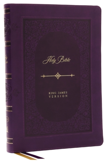 KJV Holy Bible: Giant Print Thinline Bible, Purple Leathersoft, Red Letter, Comfort Print (Thumb Indexed): King James Version (Vintage Series) - Thomas Nelson