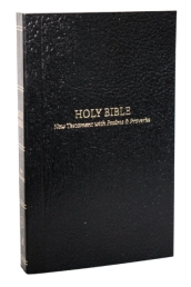 KJV, Pocket New Testament with Psalms and   Proverbs, Black Softcover, Red Letter, Comfort Print