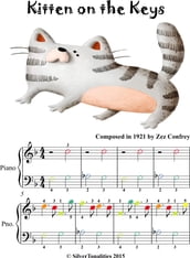 Kitten on the Keys Easiest Piano Sheet Music with Colored Notes