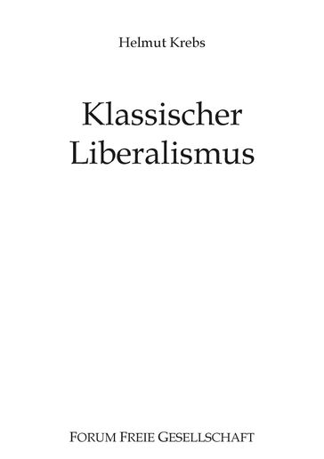 Klassischer Liberalismus - Helmut Krebs