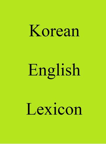 Korean English Lexicon - Trebor Hog