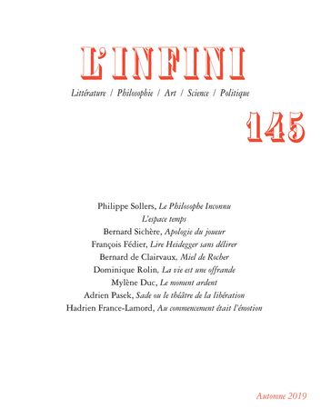 L'Infini N° 145 - Collectifs