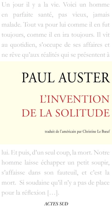 L'Invention de la solitude - Paul Auster