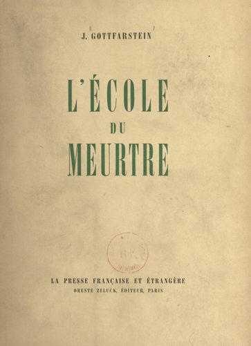 L'école du meurtre - J. Gottfarstein