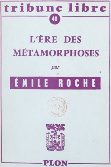 L'ère des métamorphoses - Émile Roche