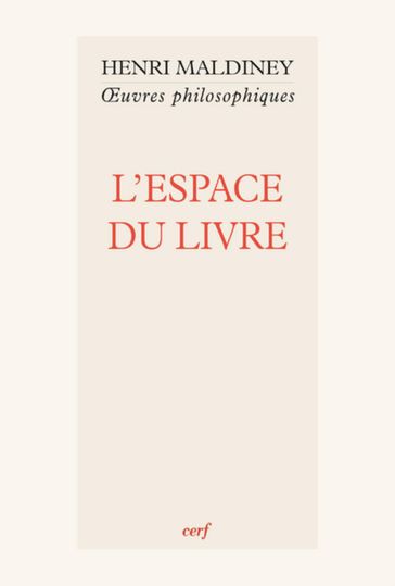 L'espace du livre - Henri Maldiney