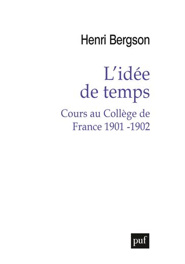 L'idée de temps - Henri Bergson