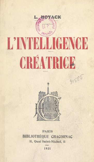 L'intelligence créatrice - L. Hoyack