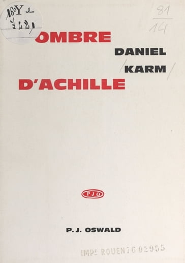 L'ombre d'Achille - Daniel Karm