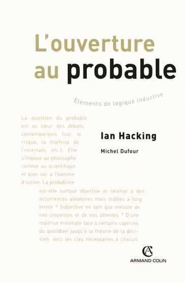 L'ouverture au probable - Ian Hacking - Michel Dufour