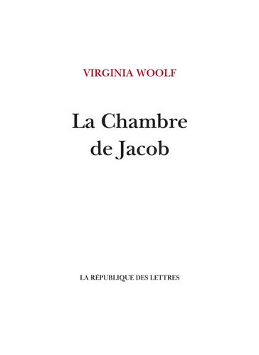 La Chambre de Jacob - Virginia Woolf