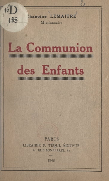 La Communion des enfants - Georges Lemaître