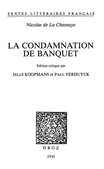 La Condamnation de banquet - Nicolas la Chesnaye