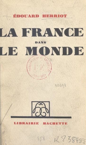 La France dans le monde - Édouard Herriot