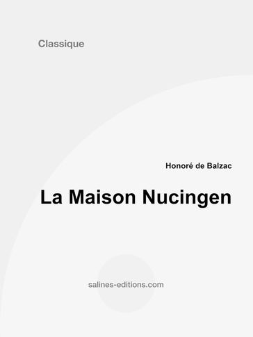 La Maison Nucingen - Honoré de Balzac