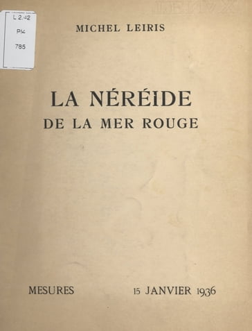 La Néréide de la Mer rouge - Michel Leiris