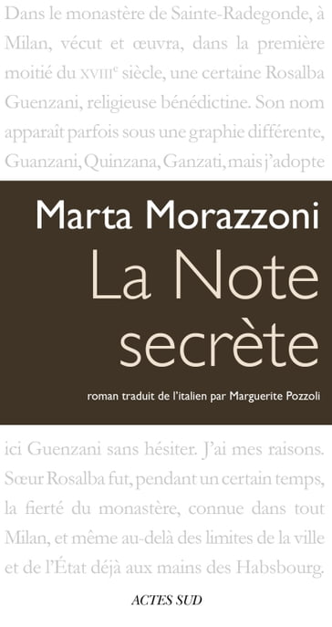 La Note secrète - Marta Morazzoni