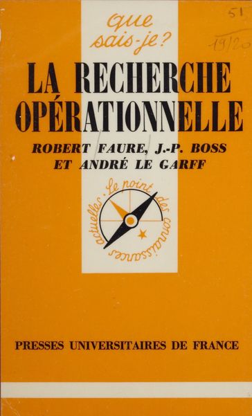 La Recherche opérationnelle - Jean-Paul Boss - Robert Faure