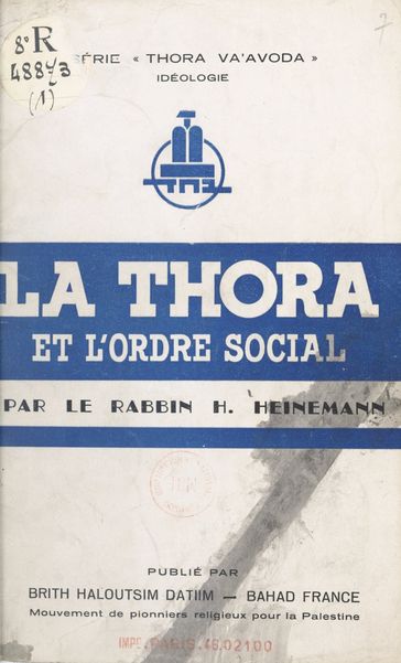 La Thora et l'ordre social - H. Heinemann