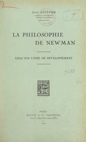 La philosophie de Newman - Jean Guitton