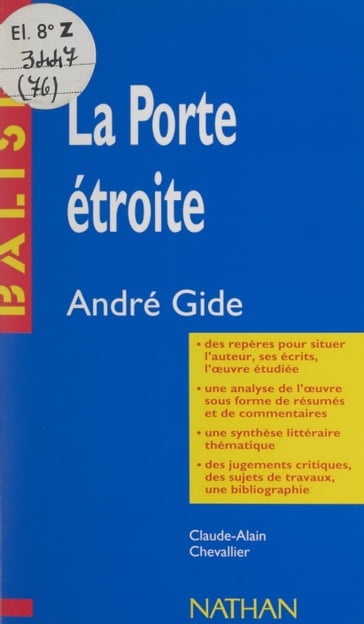 La porte étroite, André Gide - Claude-Alain Chevallier - Mitterand Henri