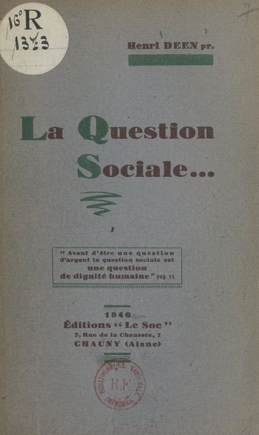 La question sociale - Henri Deen