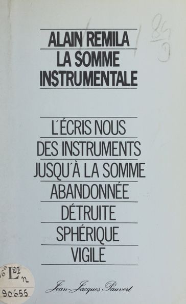 La somme instrumentale - Alain Remila