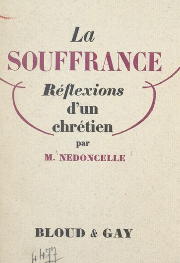 La souffrance - Maurice Nédoncelle