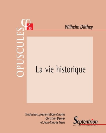 La vie historique - Wilhelm Dilthey