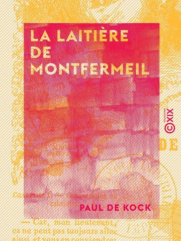 La Laitière de Montfermeil - Petits tableaux de moeurs - Le Muletier - Paul de Kock