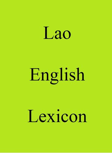 Lao English Lexicon - Trebor Hog