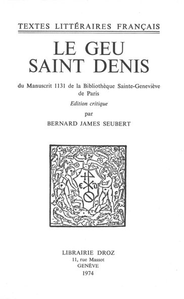 Le Geu Saint Denis - Collectif