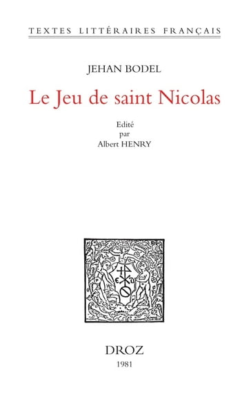 Le Jeu de Saint Nicolas - Jehan Bodel