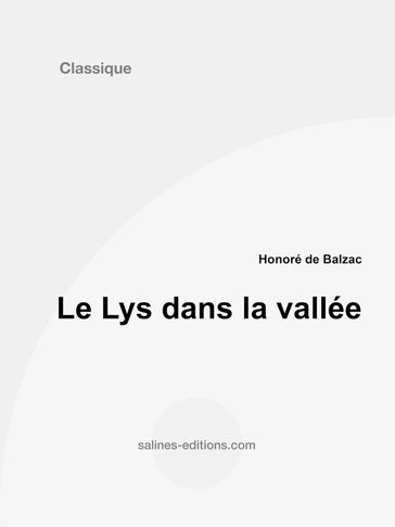 Le Lys dans la vallée - Honoré de Balzac