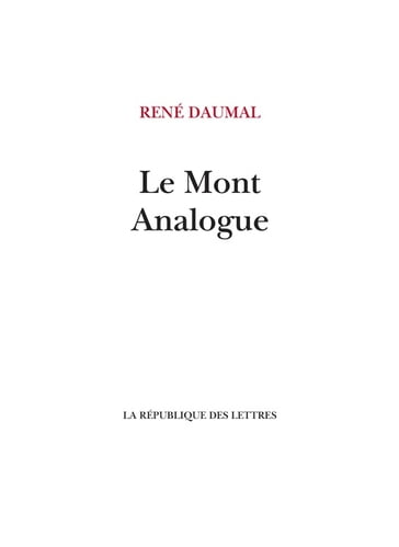 Le Mont Analogue - René Daumal