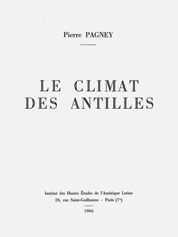 Le climat des Antilles - Pierre Pagney