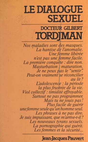 Le dialogue sexuel - Gilbert Tordjman - Madeleine Chapsal