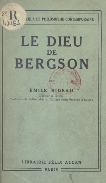 Le dieu de Bergson - Émile Rideau