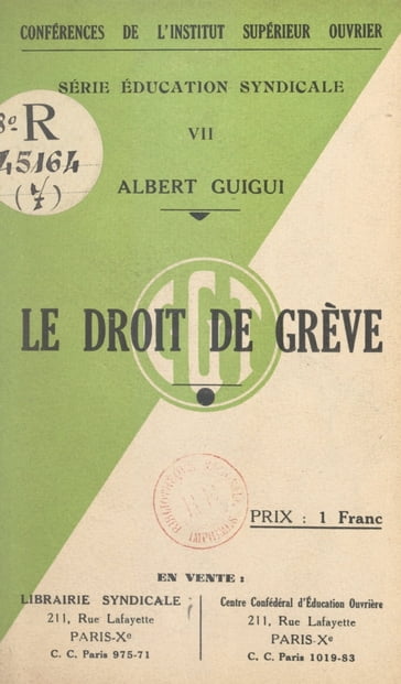 Le droit de grève - Albert Guigui