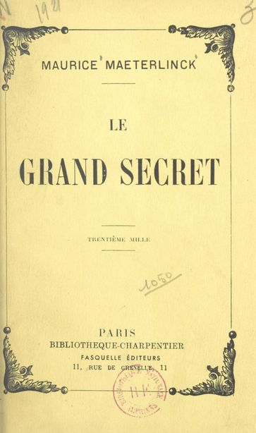 Le grand secret - Maurice Maeterlinck